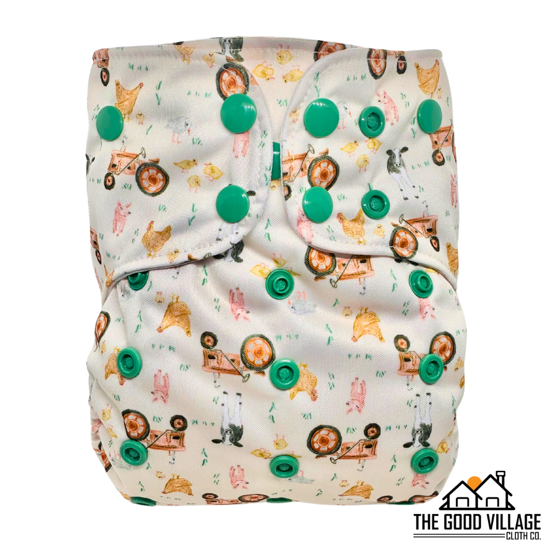 One Size Pocket Diaper | Day at the Farm