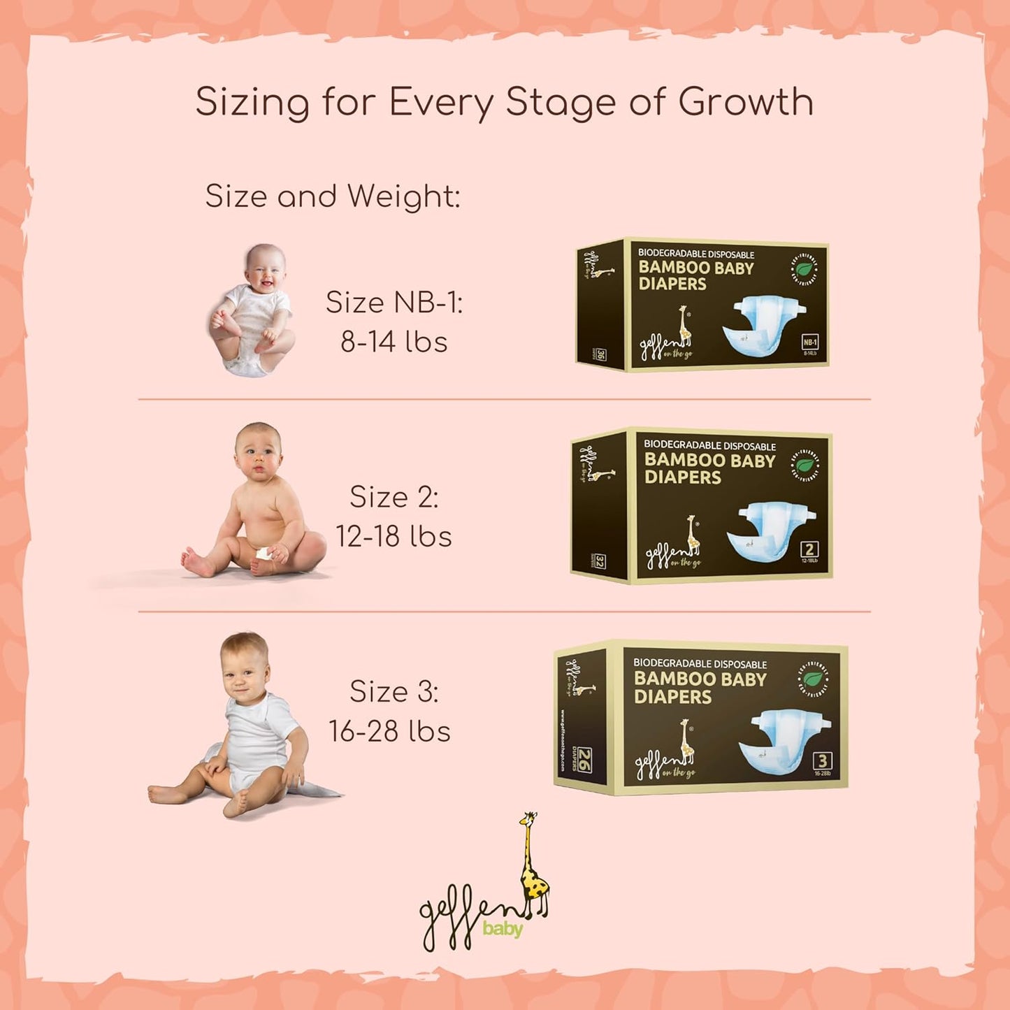 100% Biodegradable Bamboo Disposable Diapers | Geffen On The Go