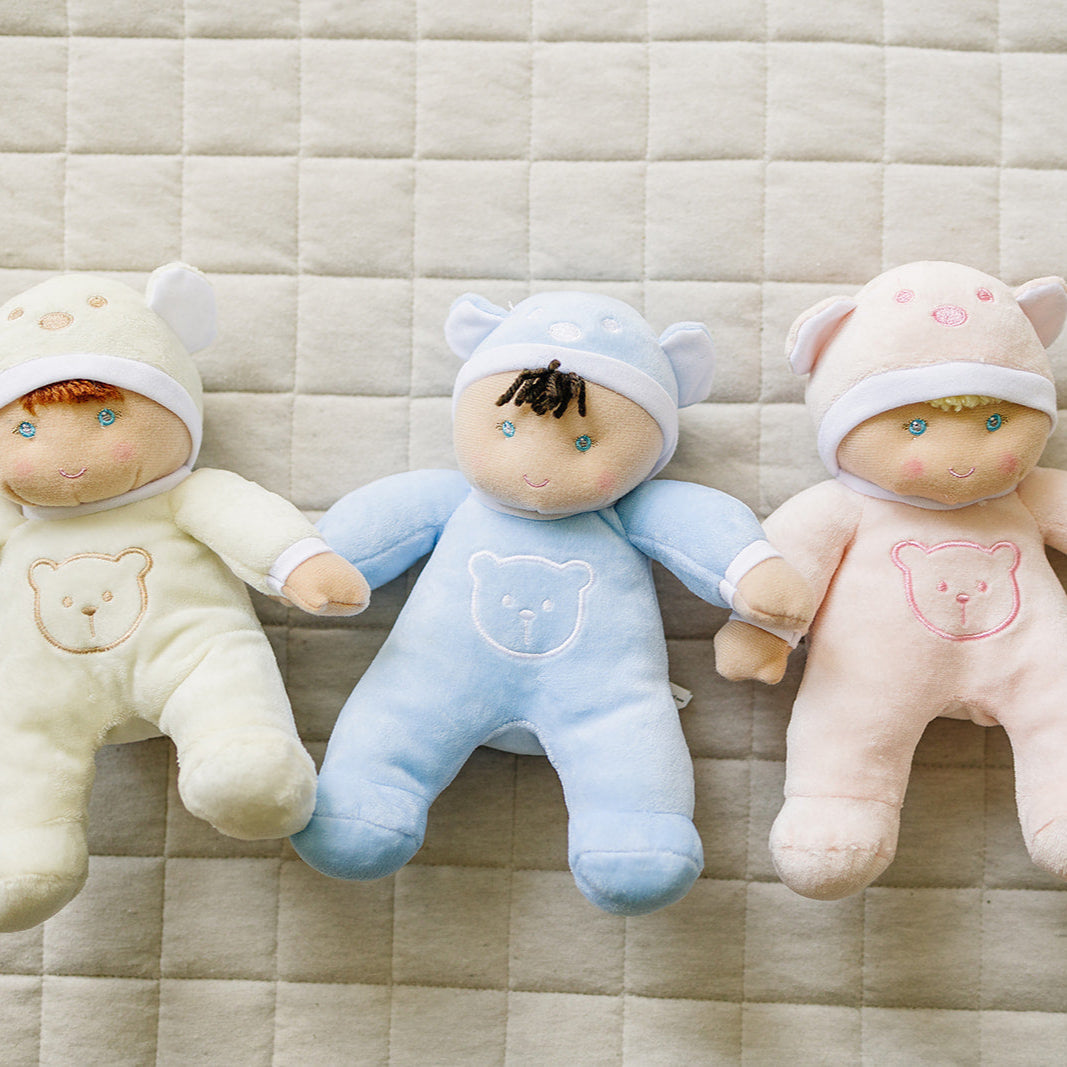 My First Baby Boy Doll in Blue with Rattle