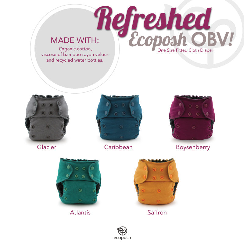 Ecoposh OBV One Size Fitted Cloth Diaper - Caribbean