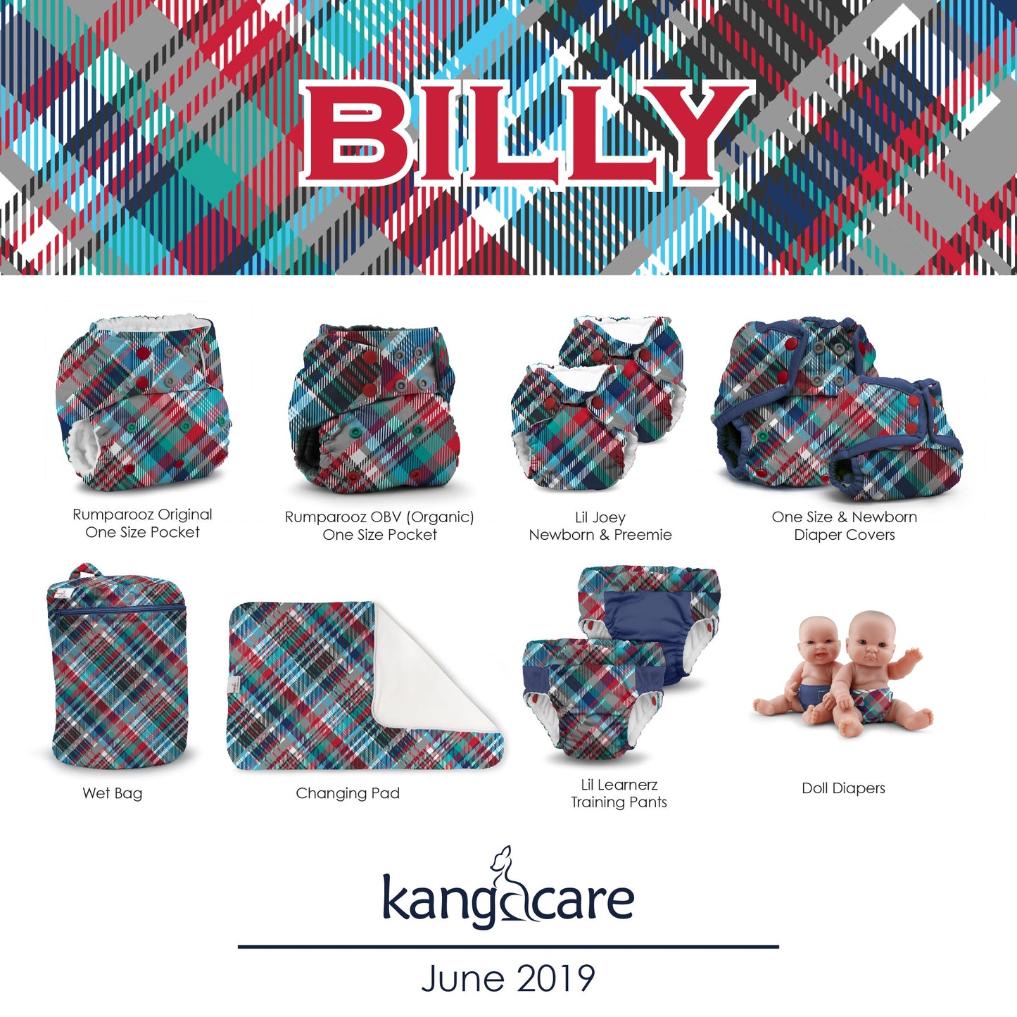 Lil Joey All In One Cloth Diaper (2 pk) - Billy