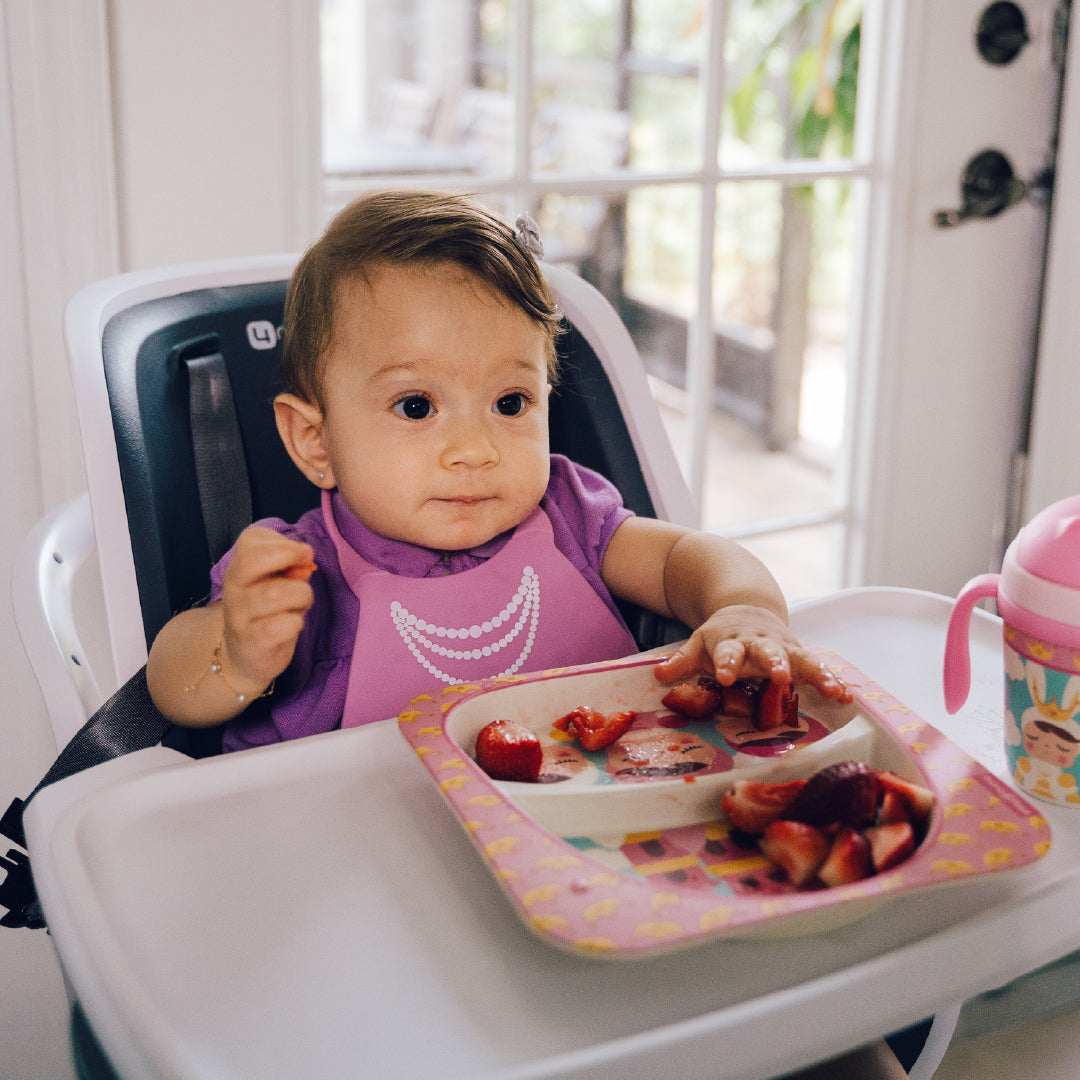 Primo Passi Silicone Baby Bib, Pink Necklace