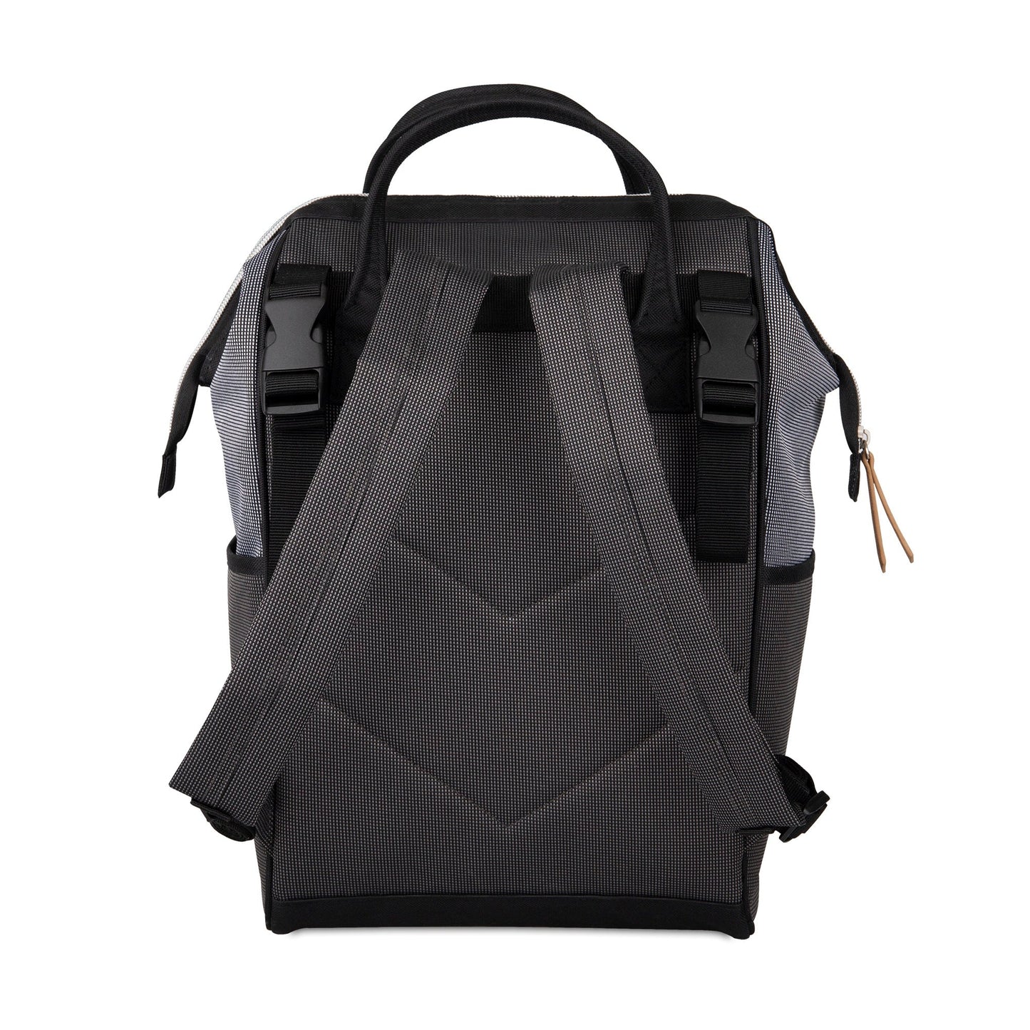 Baby Boom Gear - Clamshell Backpack Diaper Bag, Black, Gray, Tan