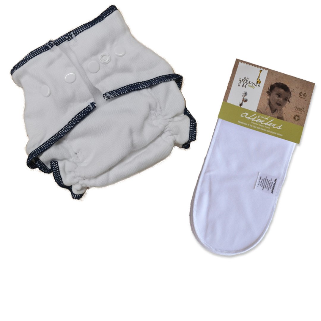 Cotton Fitted Cloth Diaper with Snaps Bundle| Includes fitted and 2 Insert