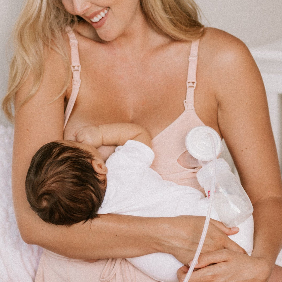Sublime® Hands-Free Pumping & Nursing Bra | Pink Heather
