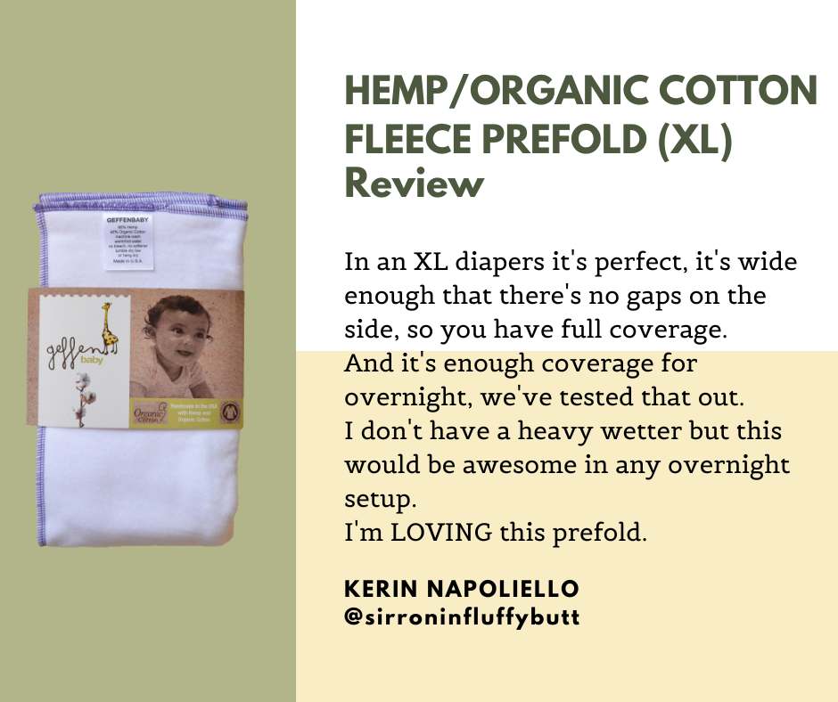 Cloth Diaper Prefolds | Fleece Hemp / Organic Cotton