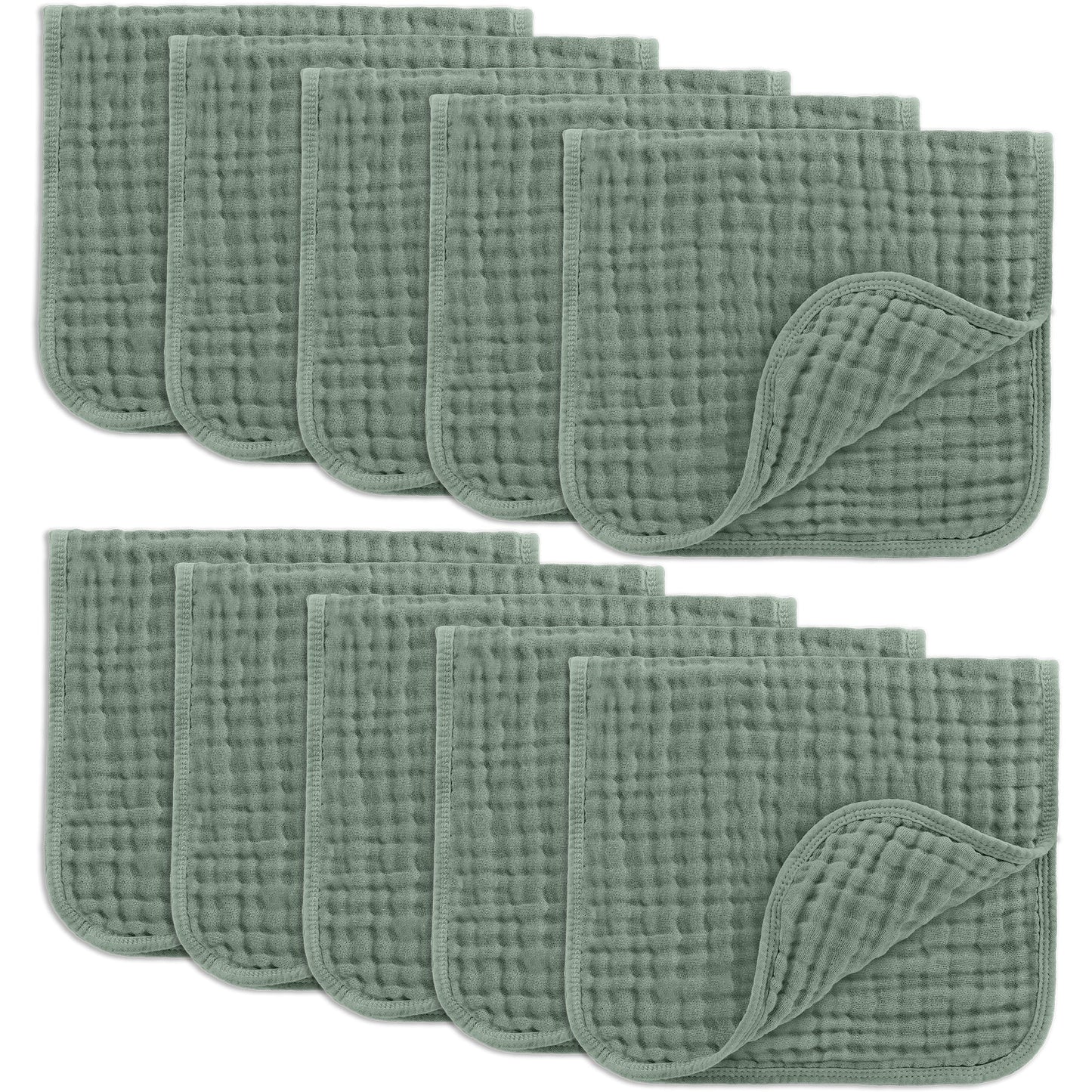 Muslin Burp Cloths  in Fern