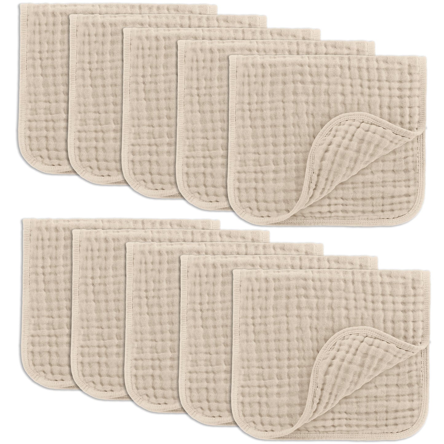 Muslin Burp Cloths in Sand