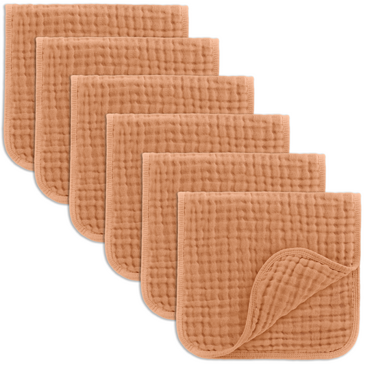Muslin Burp Cloths in Caramel