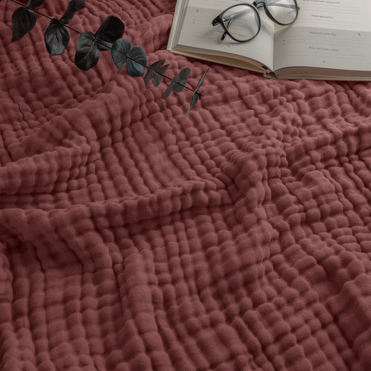 Adult Muslin Blanket in Wine