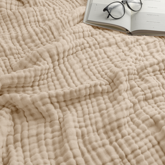 Adult Muslin Blanket in Sand