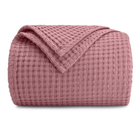 Adult Waffle Blankets in Mauve