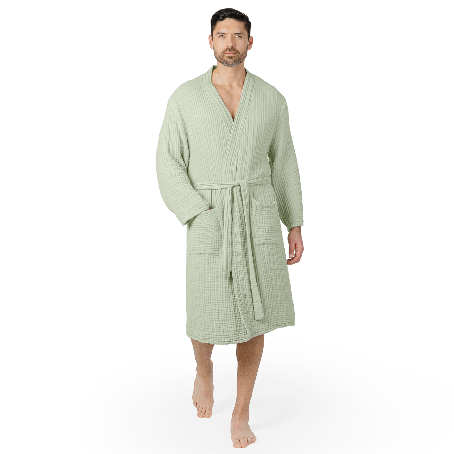 Muslin Bathrobe in Sage
