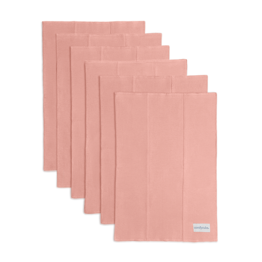 Cotton Burp Cloths in Bold Blush