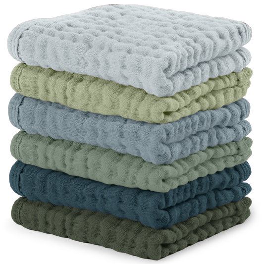Muslin Washcloths in Multi-Boy