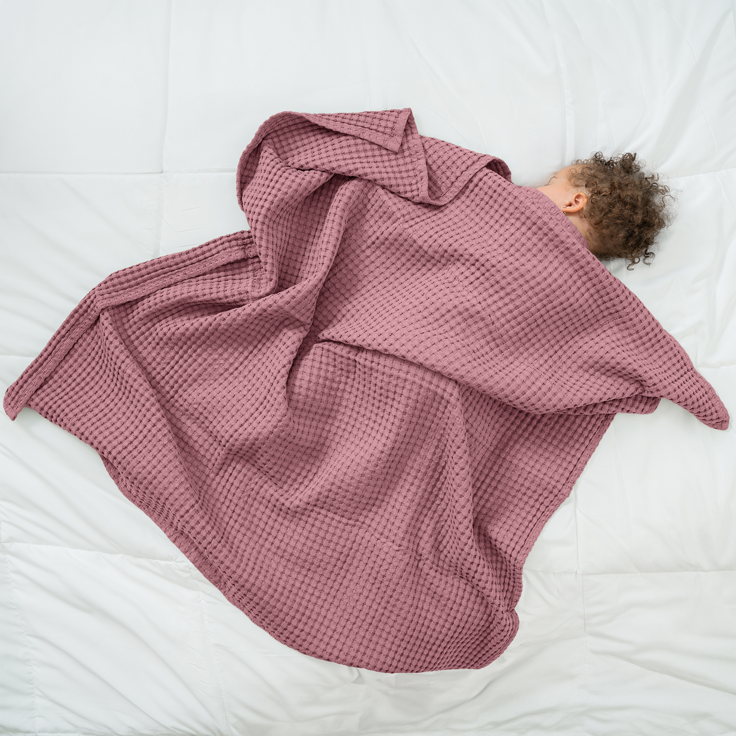 Baby Waffle Blankets in Mauve