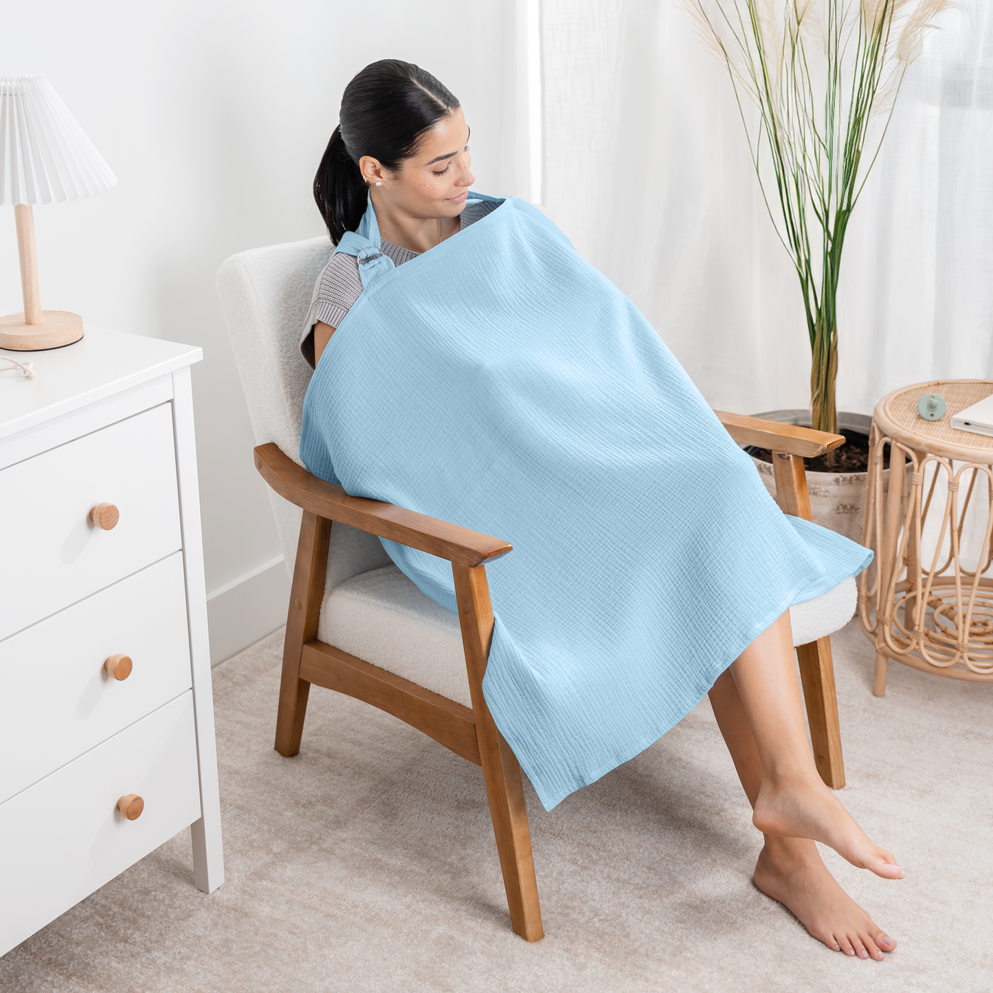Muslin Nursing Cover, Pack of 1 in Sky Blue