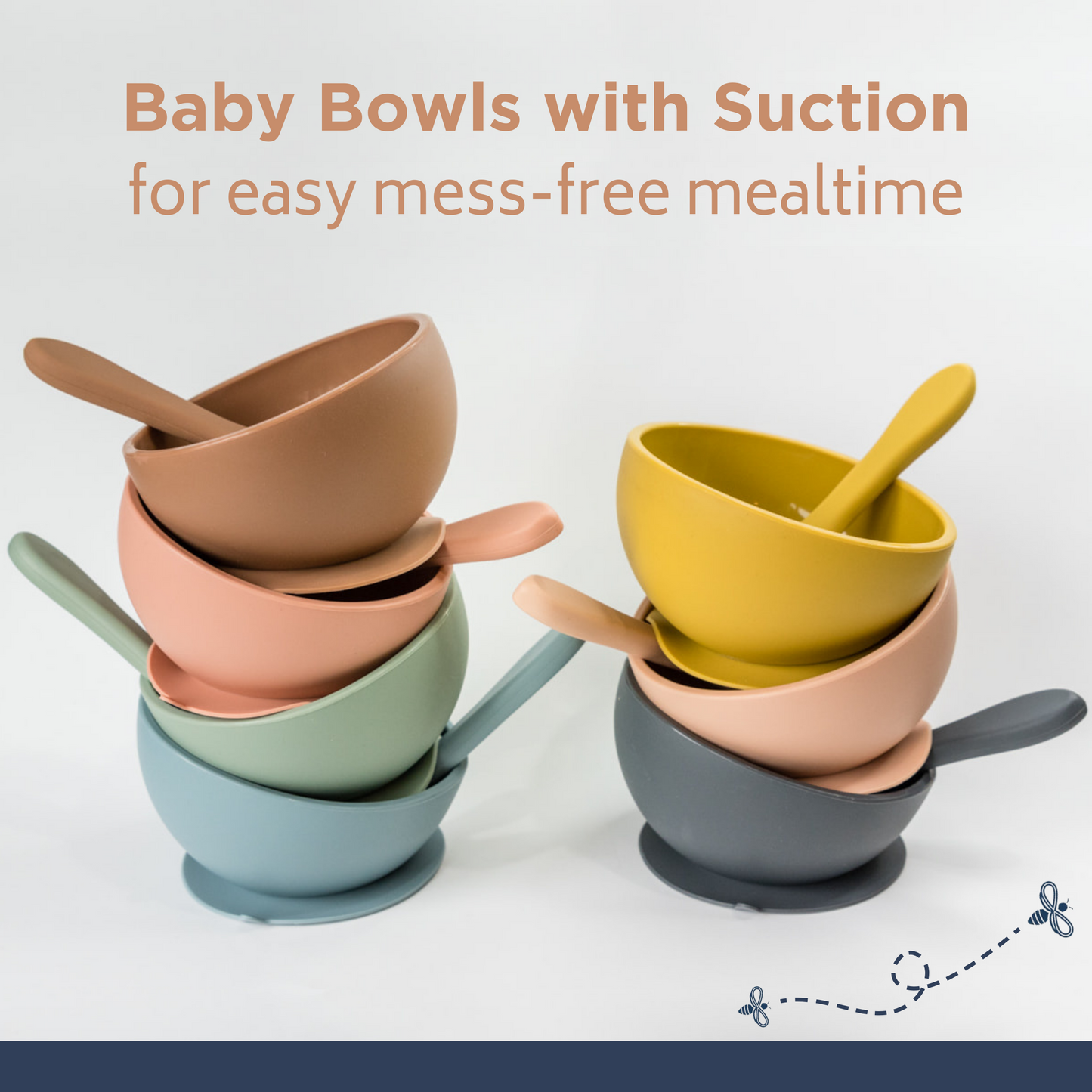Mustard Suction Bowl and Spoon Set