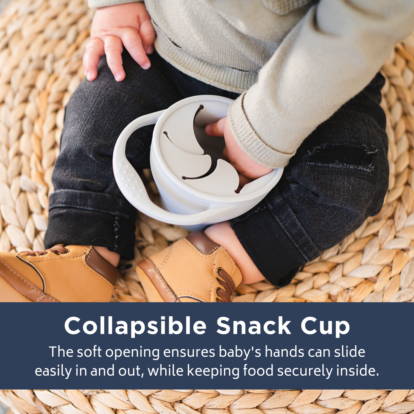 Light Grey Collapsible Snack Cup