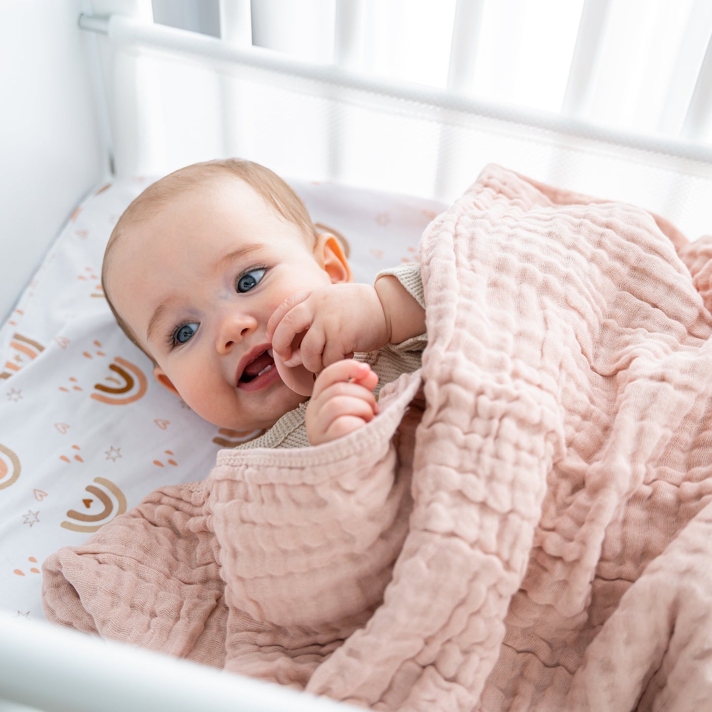 Baby Muslin Blanket in Blush