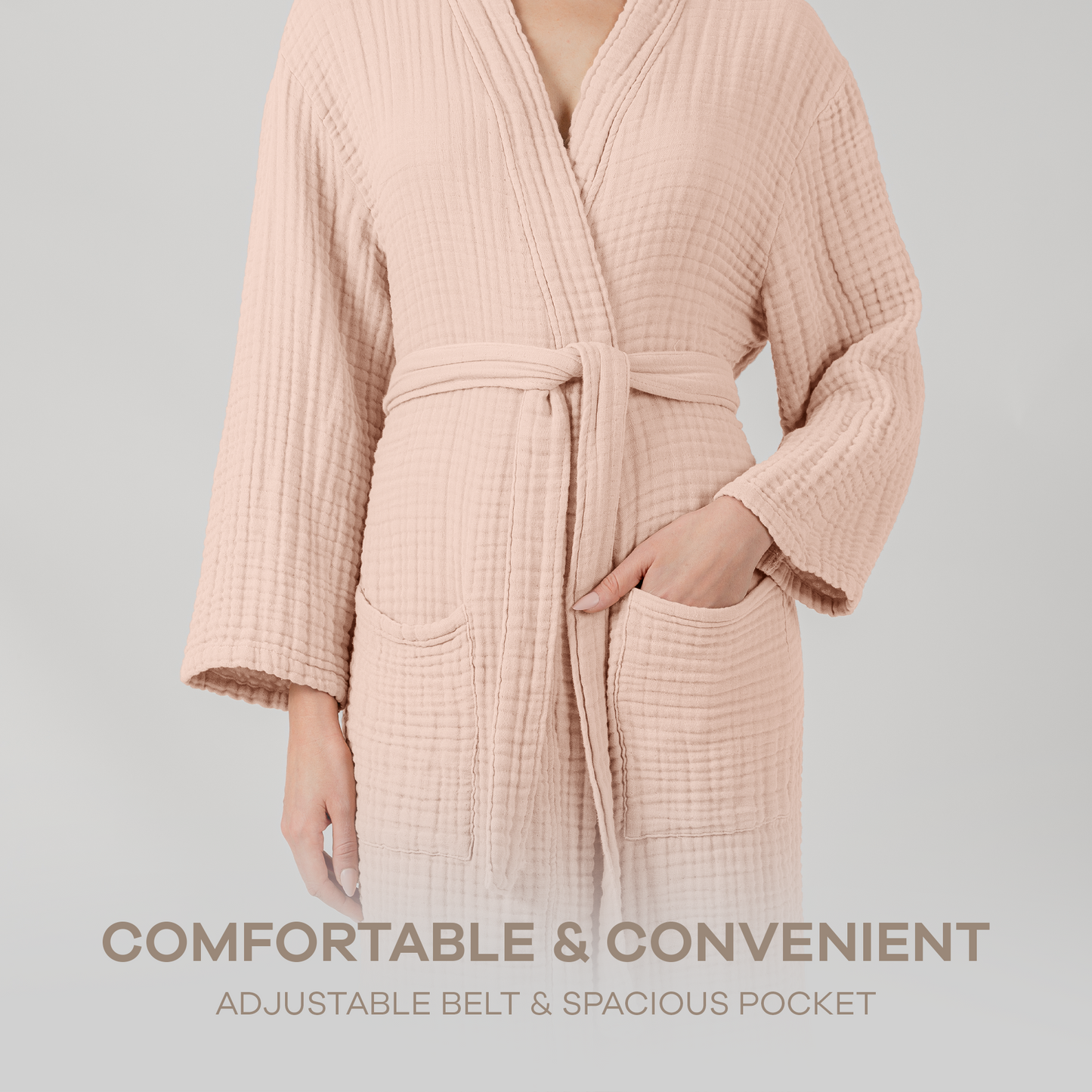 Muslin Bathrobe in Blush