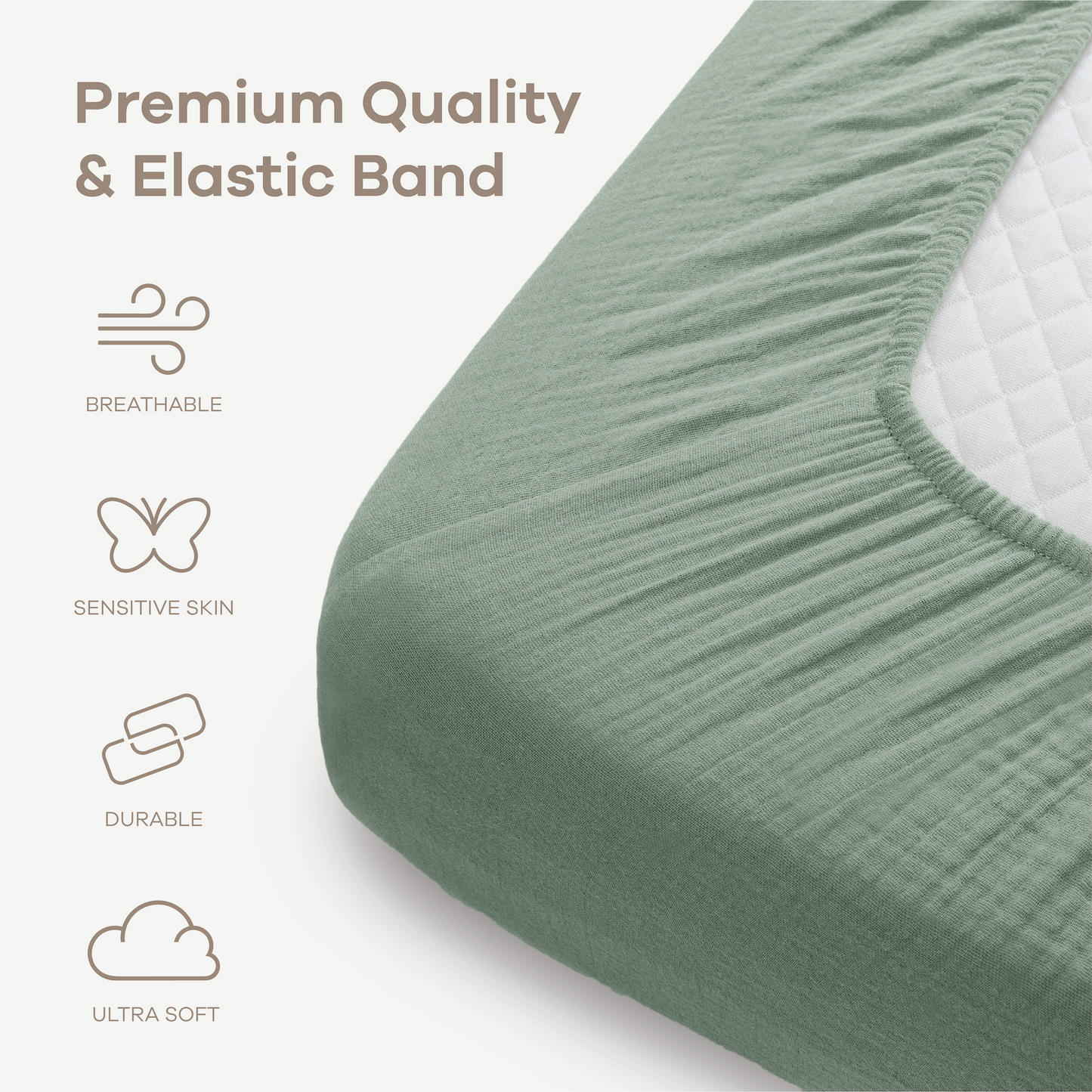 Muslin Fitted Crib Sheet, 1 Pack