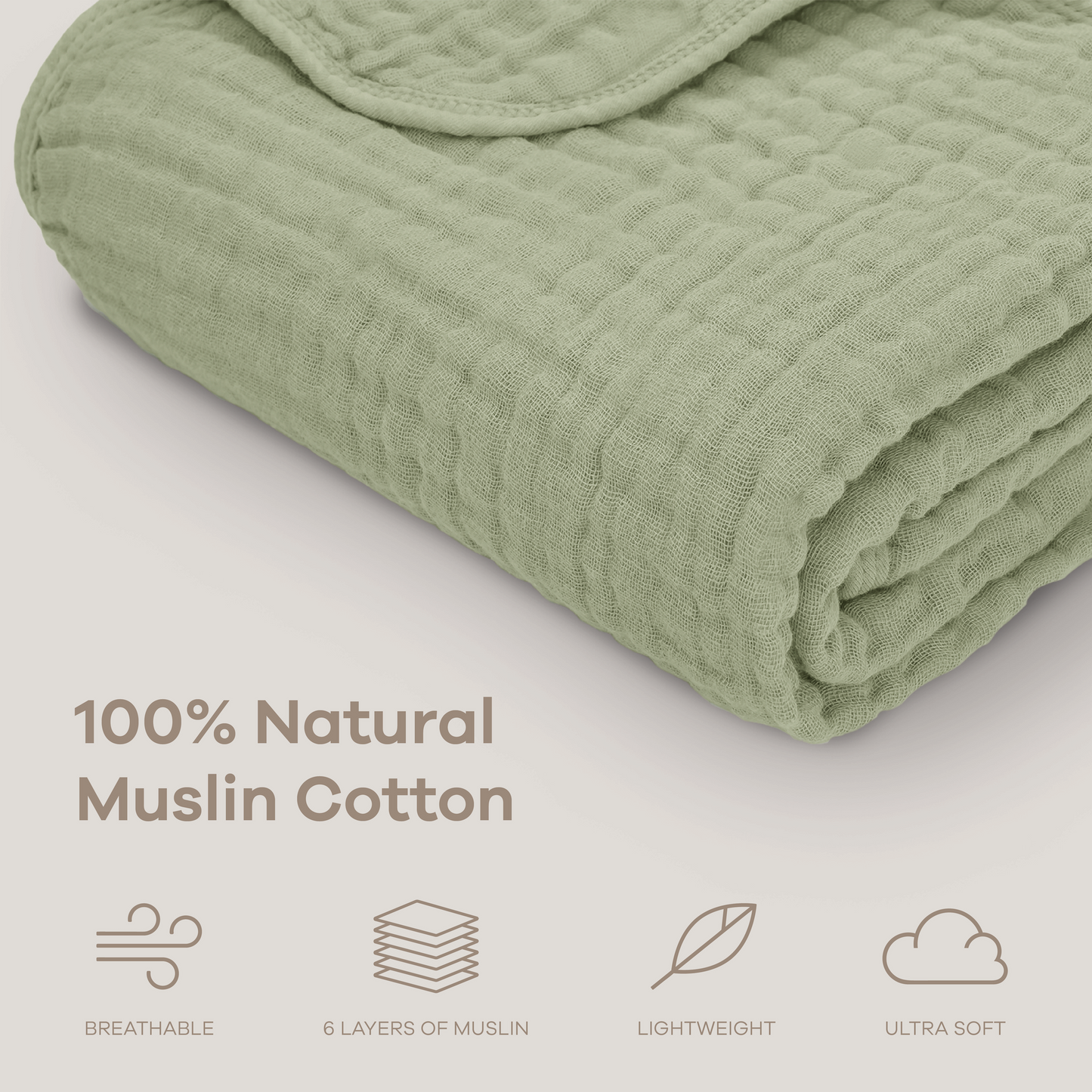 Baby Muslin Blanket in Sage