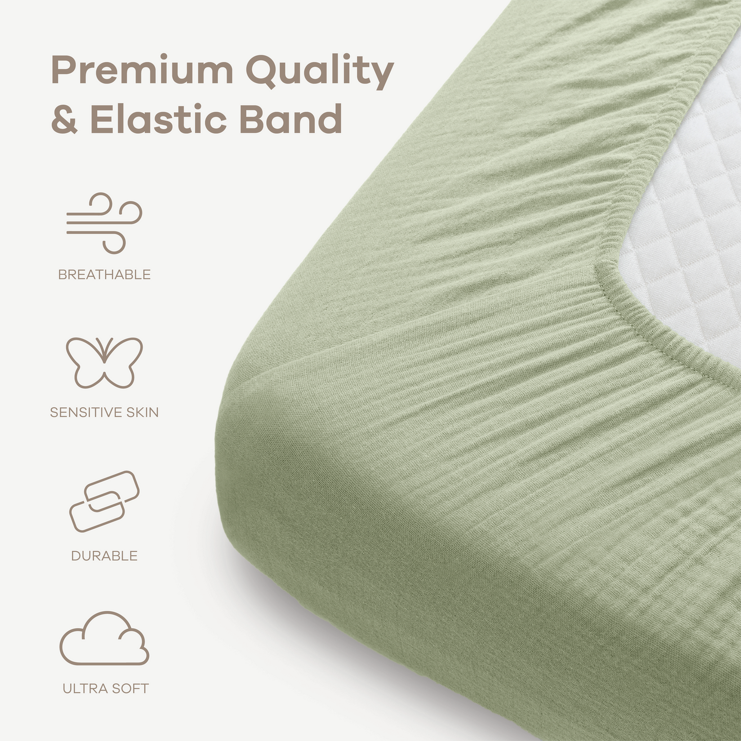 Muslin Fitted Crib Sheet, 1 Pack
