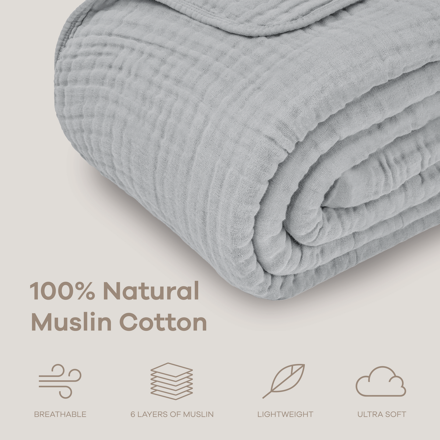 Adult Muslin Blanket in Heather