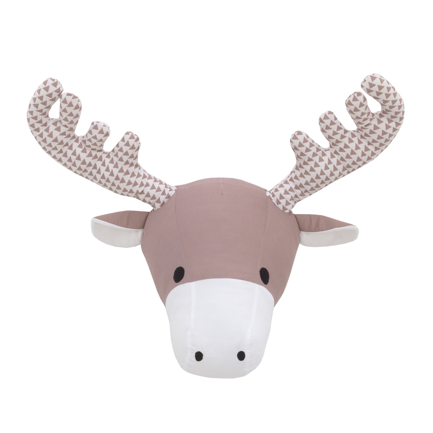 NoJo Brown and White Moose Plush Head Wall Decor