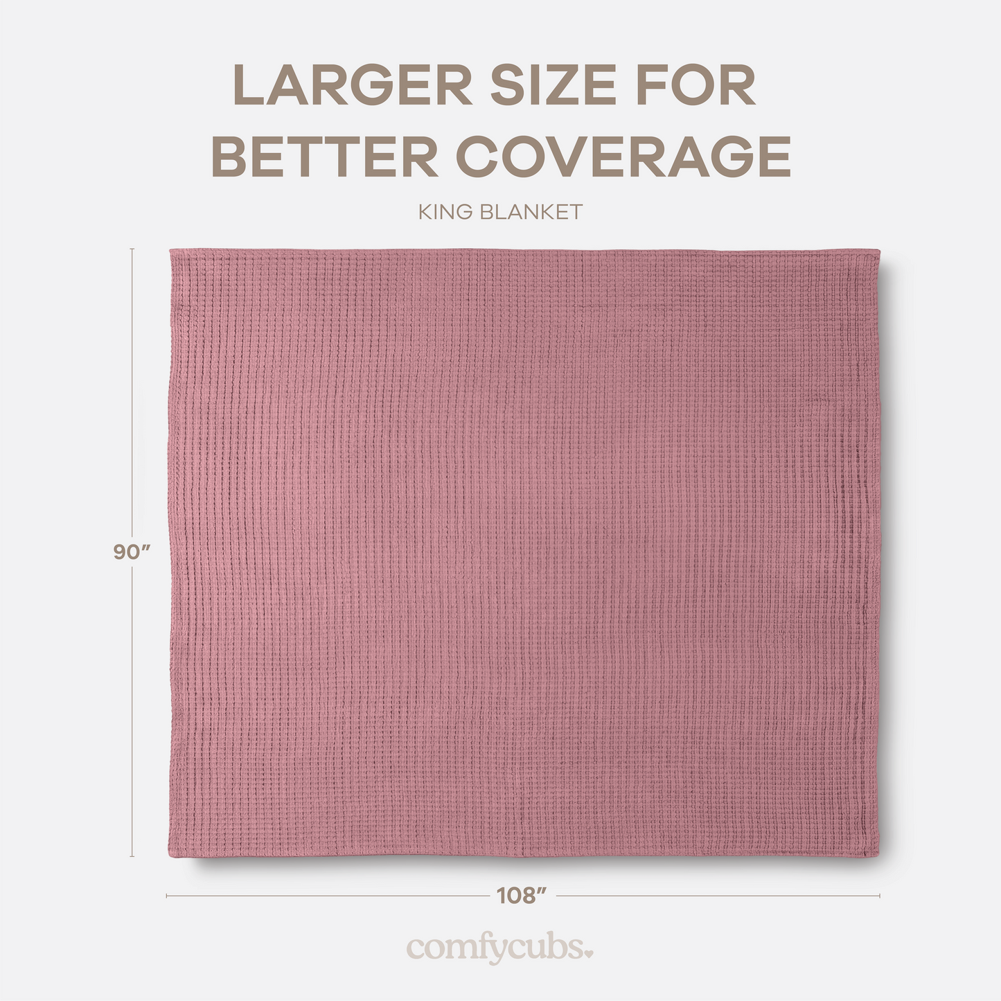 Adult Waffle Blankets in Mauve