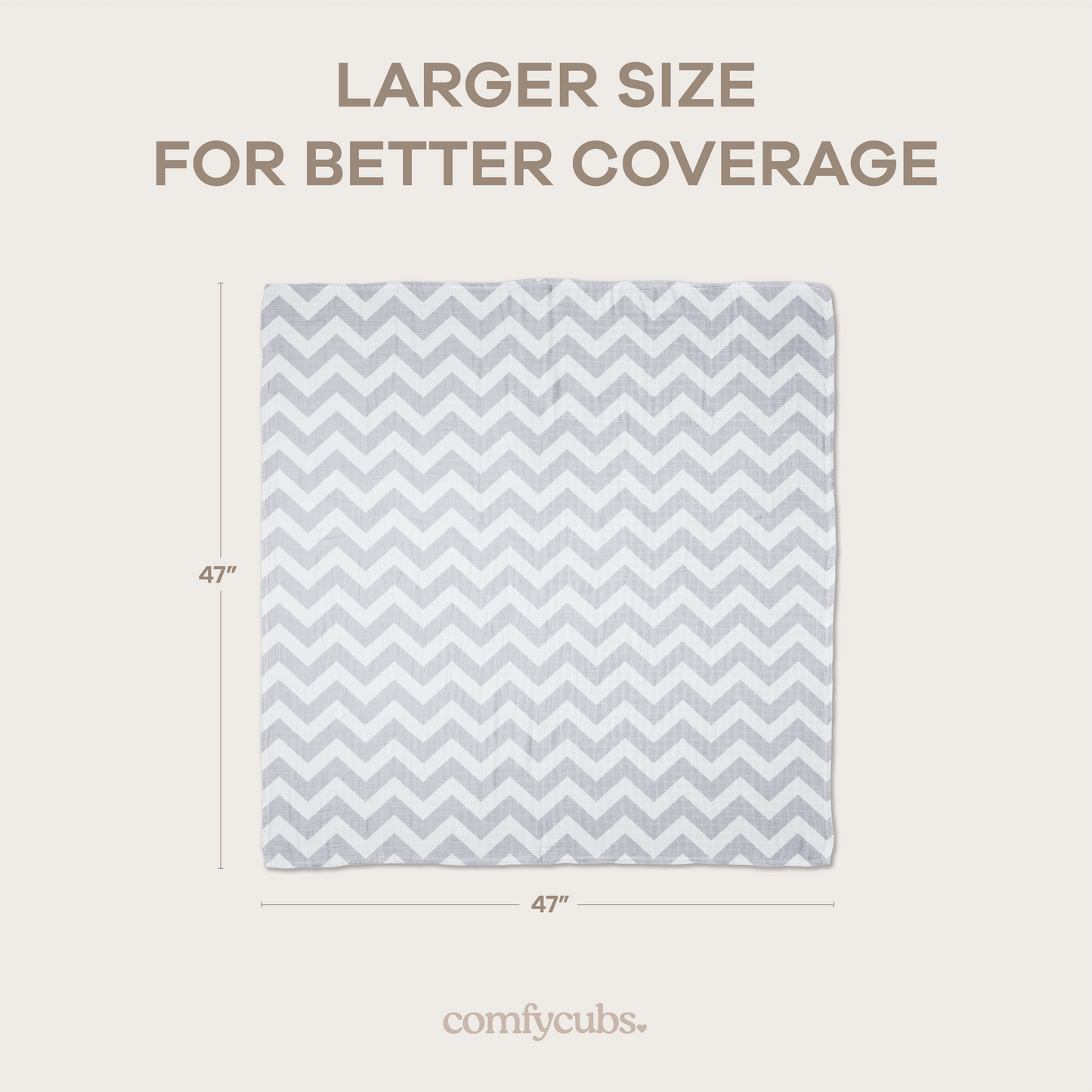 Muslin Swaddle Blankets 47” x 47” in Grey, 4 Pack