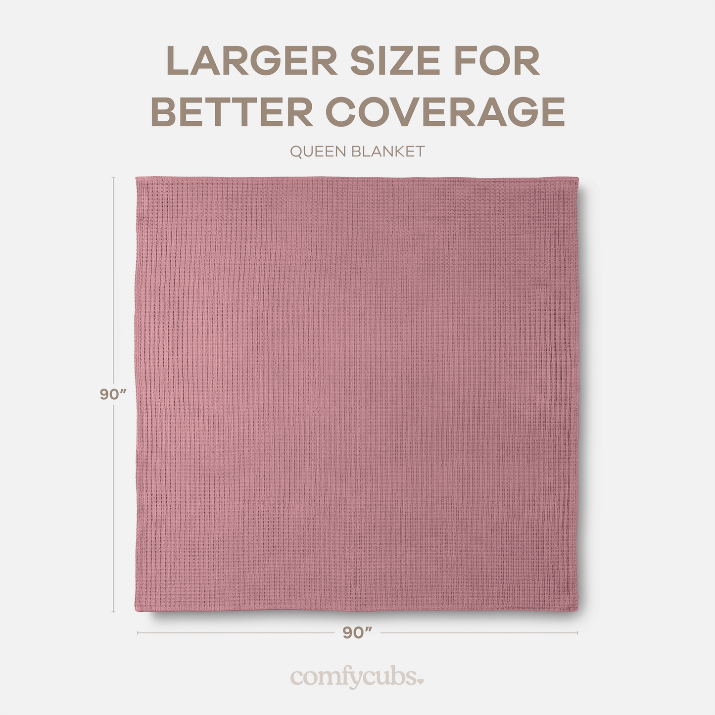 Adult Waffle Blankets in Mauve