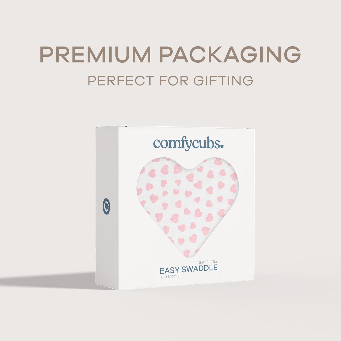 Easy Swaddle Blankets - Pink Heart, Pack of 1