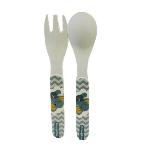Bamboo Fiber Kids, Spoon and Fork, Little Elephant | Primo Passi