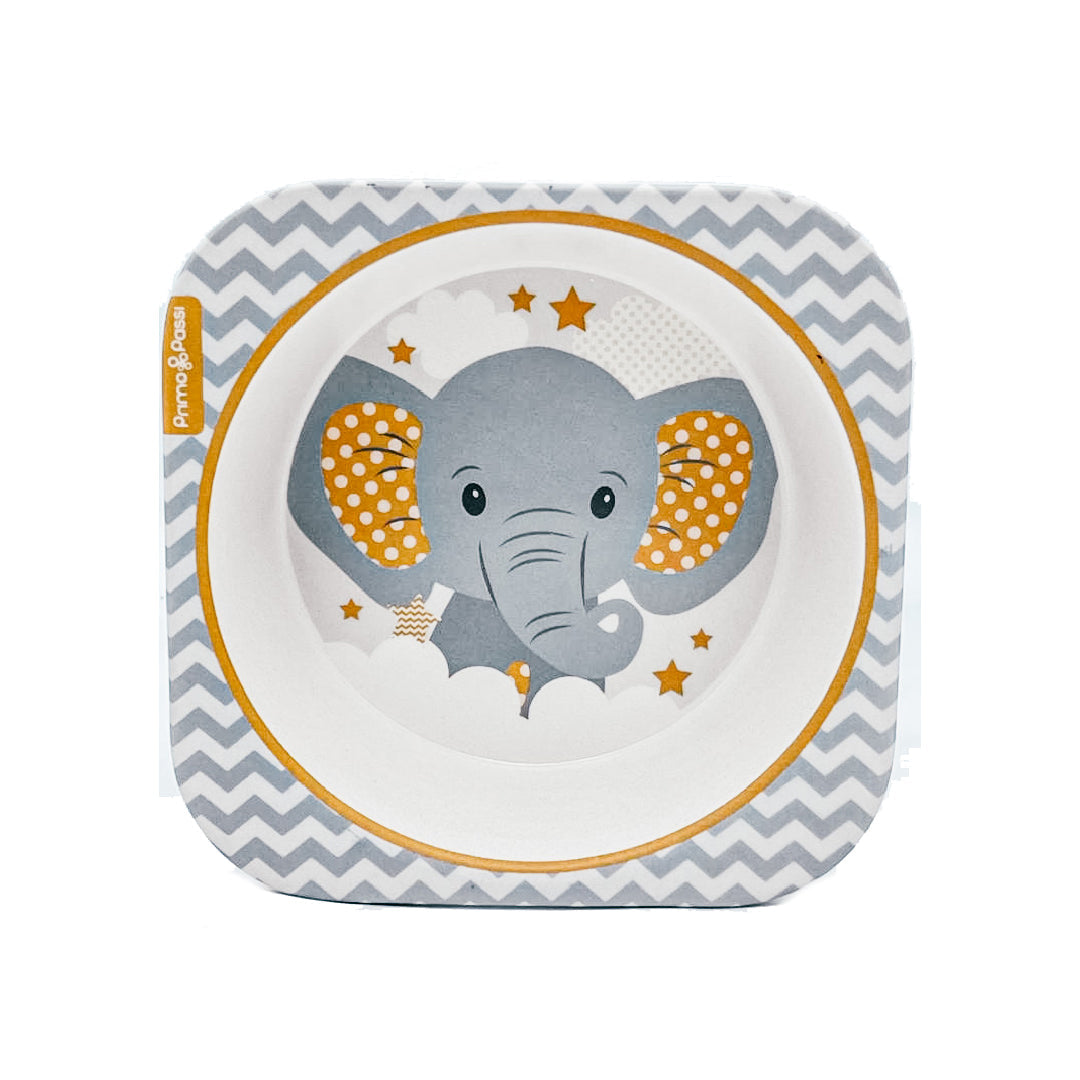 Bamboo Fiber Kids Square Bowl – Little Elephant | Primo Passi