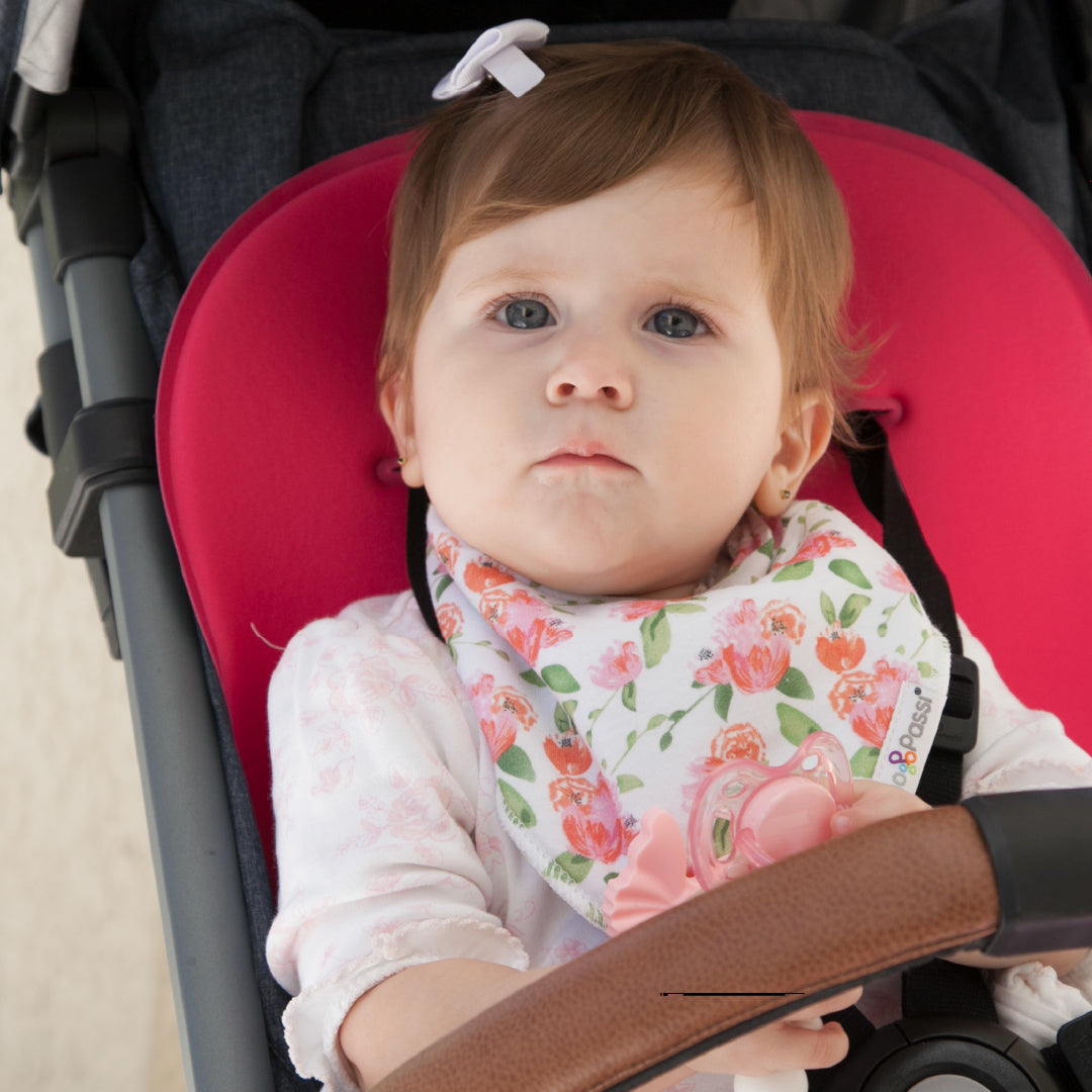 Primo Passi Bandana Bib, Flamingo & Roses