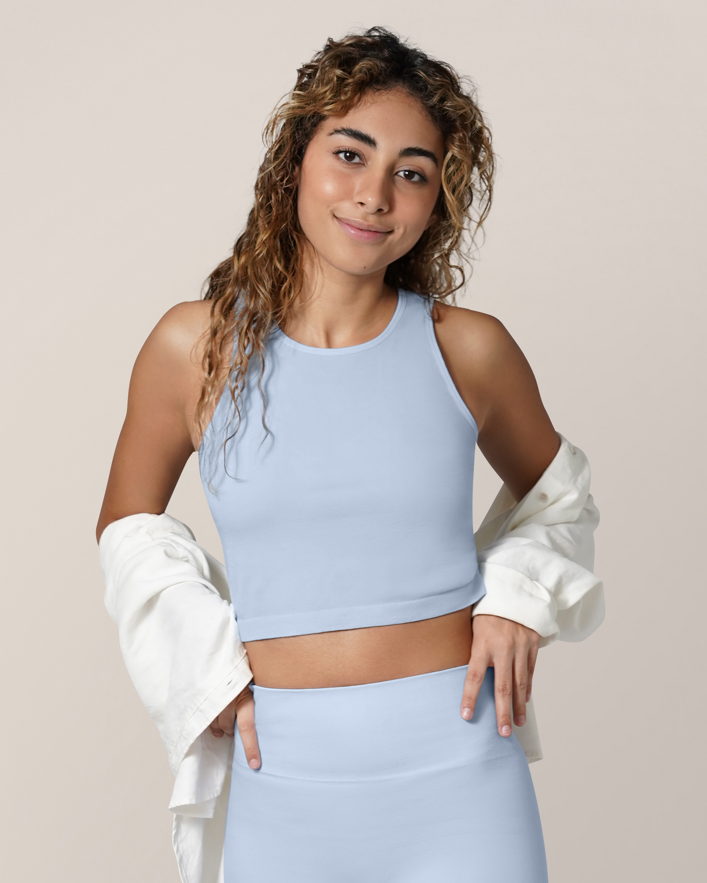 Sublime® Bamboo Hands-Free Pumping Longline Bra Top | French Blue