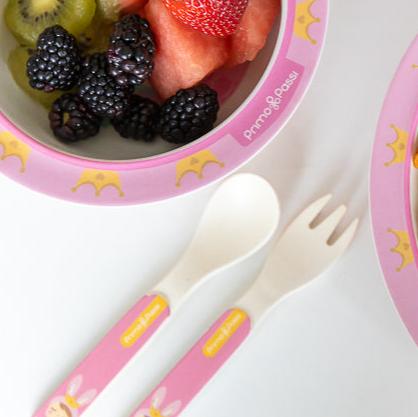 Bamboo Fiber Kids Spoon and Fork Set – Metoo Design | Primo Passi