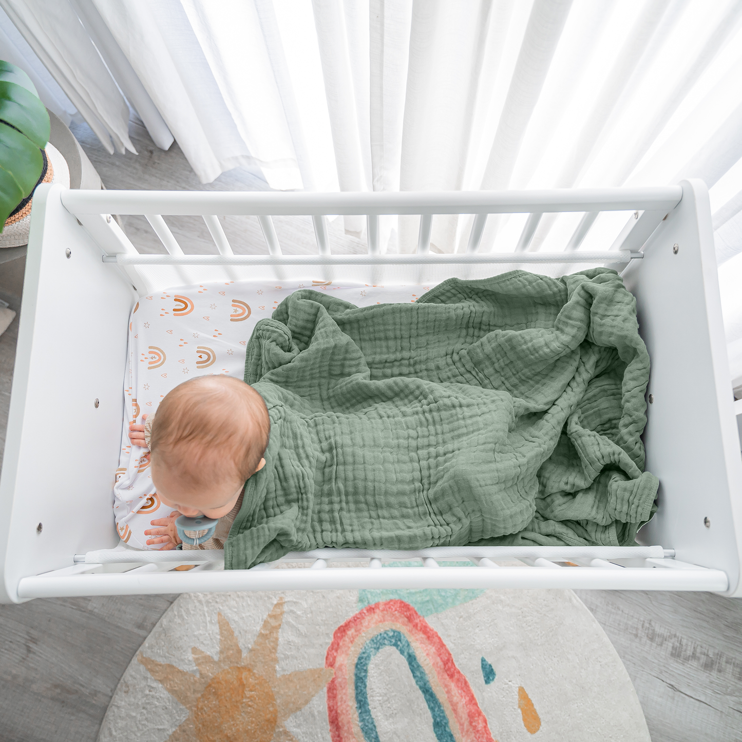 Baby Muslin Blanket in Fern