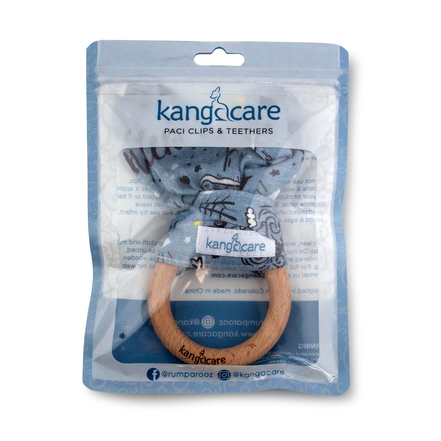 Kanga Care Muslin Crinkle Bunny Ear Teething Ring :: Wander