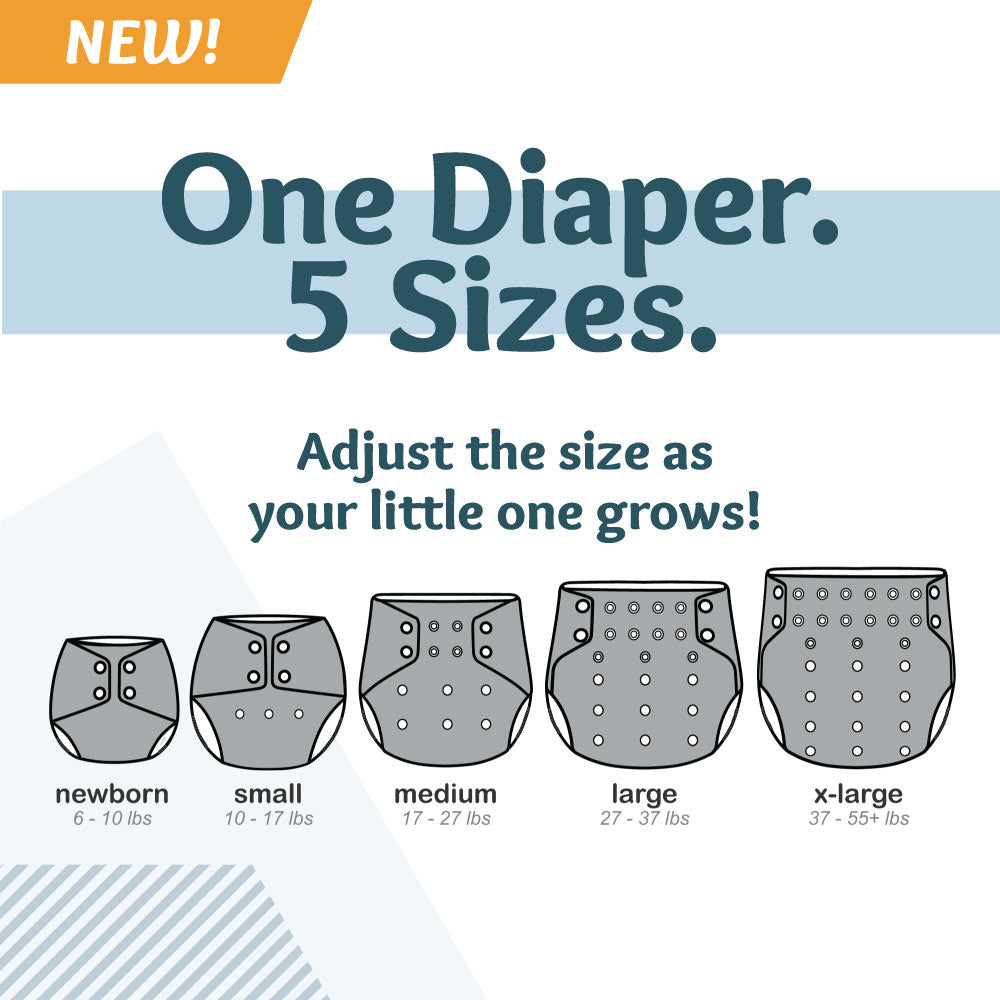 Rumparooz Stay Dry G3 One Size Pocket Cloth Diaper - Castle Gray