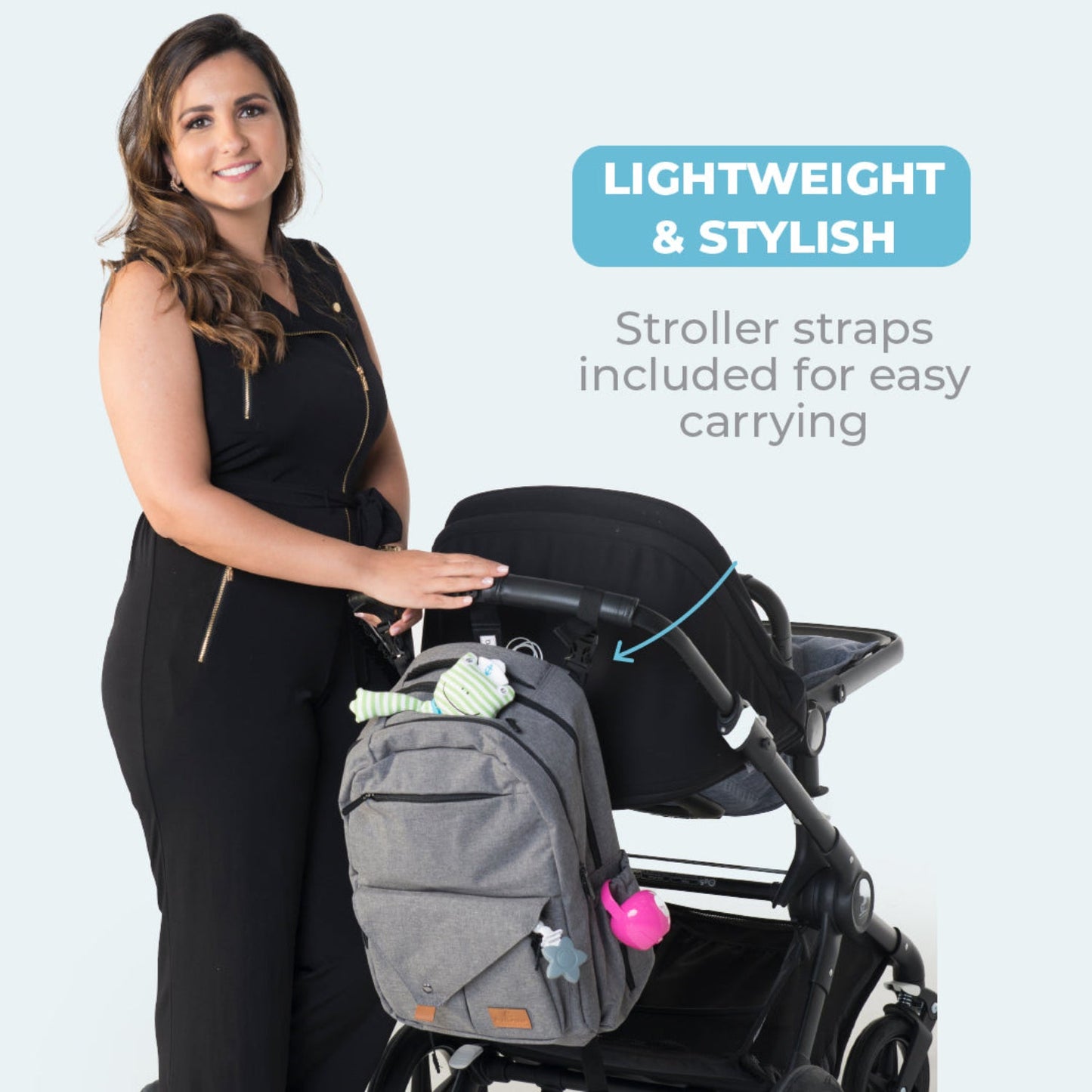 Primo Passi PerTutti  Baby Diaper Bag Backpack, Grey Melange