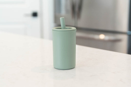 Sage Silicone Straw Cup