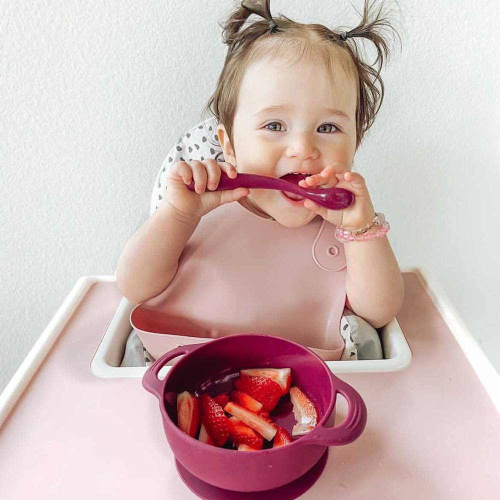 Foodie® Roll Up & Button Closed Bib 2-Pack: All Silicone