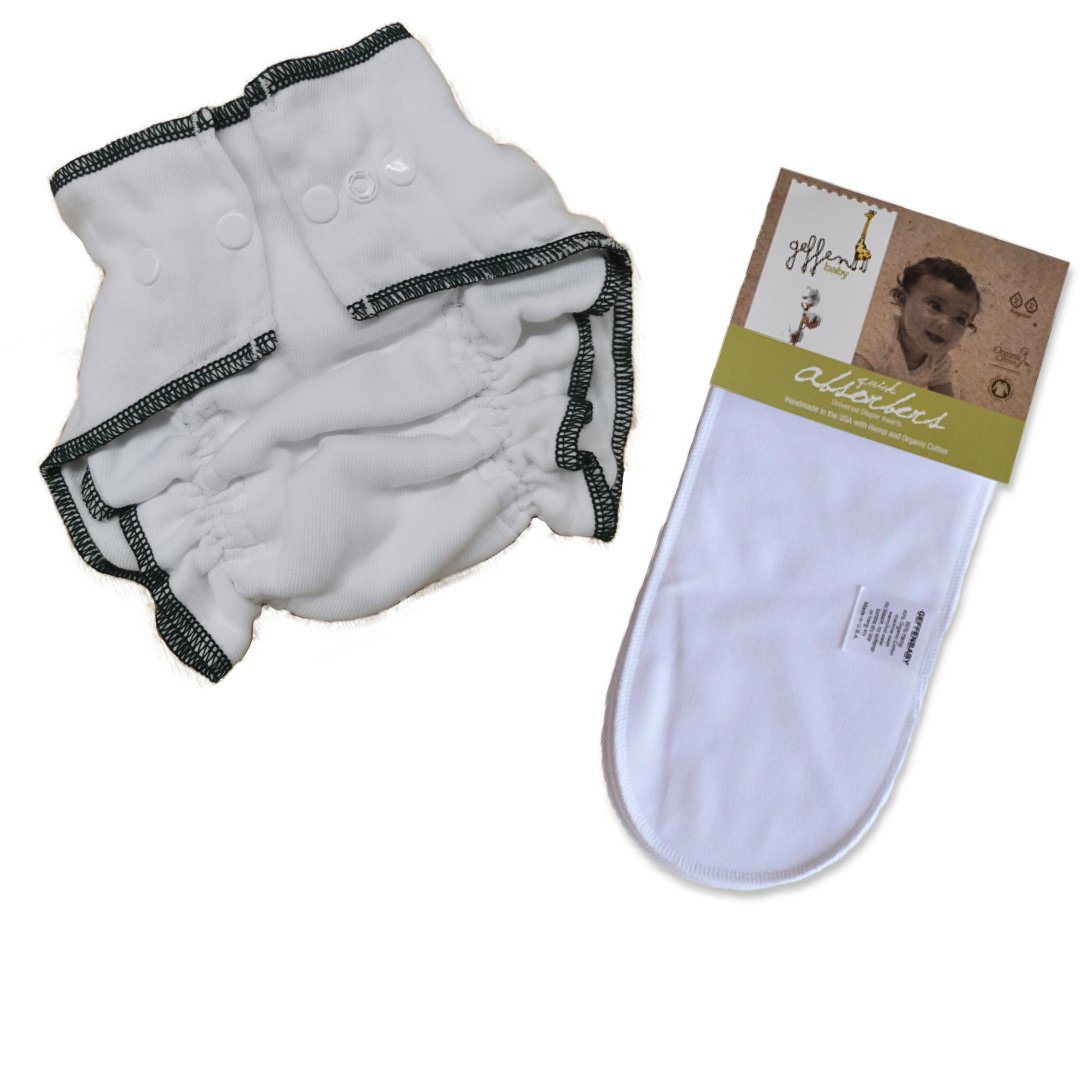 Cotton Fitted Cloth Diaper with Snaps Bundle| Includes fitted and 2 Insert