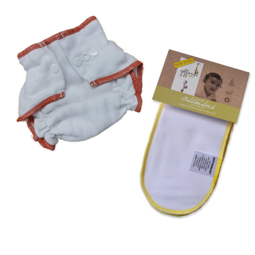 Cotton Fitted Cloth Diaper with Snaps Bundle| Includes fitted and 2 Insert