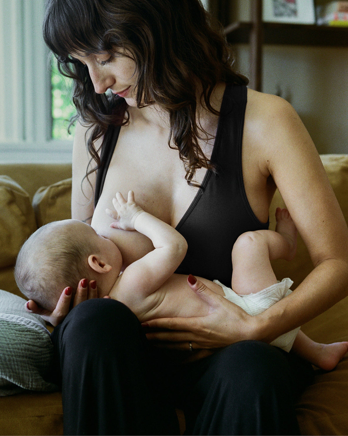 French Terry Racerback Nursing & Sleep Bra | Black