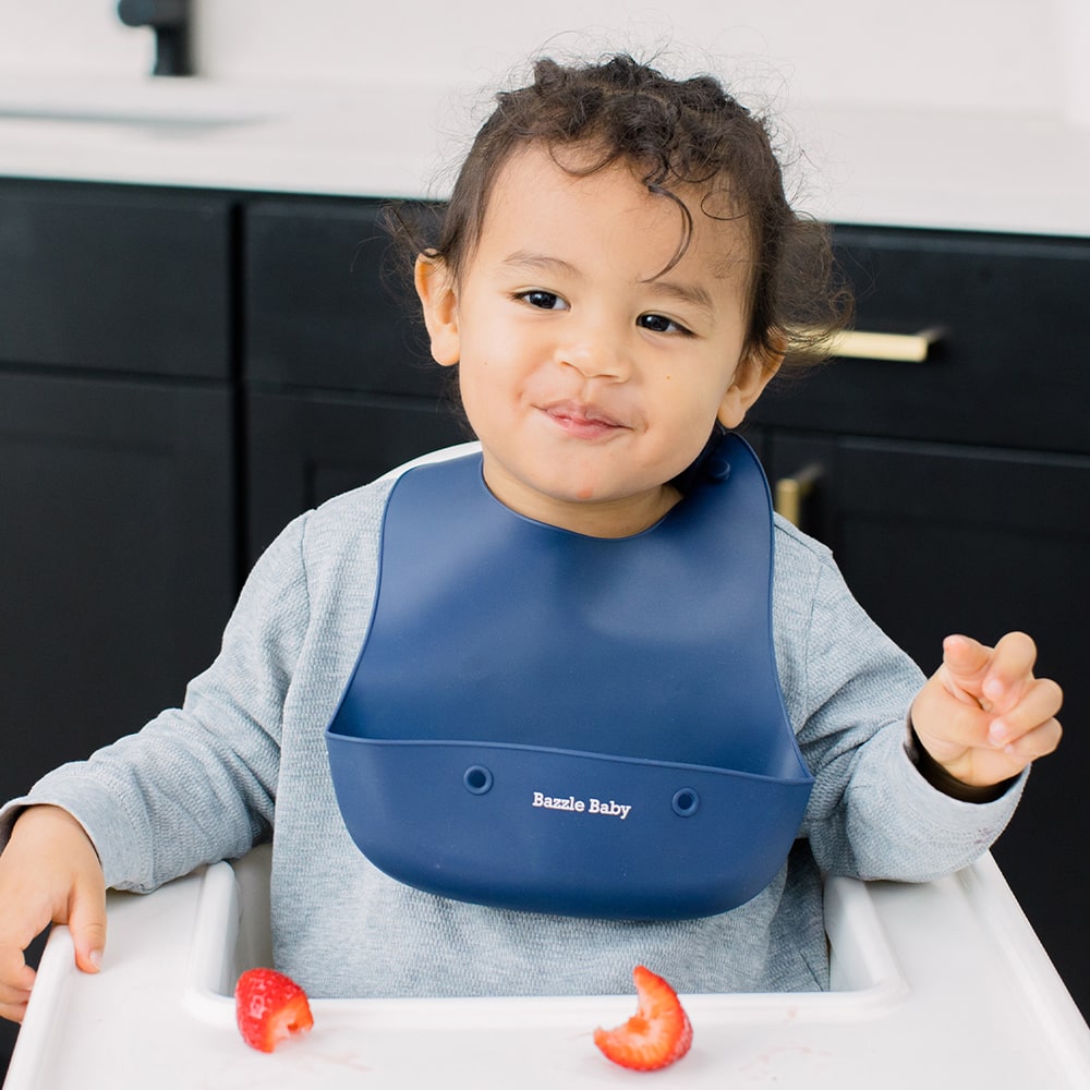 Foodie® Roll Up & Button Closed Bib 2-Pack: All Silicone